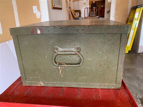 classic metal box|vintage metal storage box.